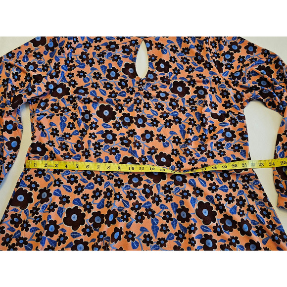 EUC ELOQUII Women's Floral Mock Neck Jersey Midi L/S Stretch Dress 22 - Picture 7 of 12